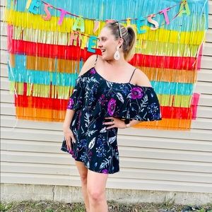 (EXPRESS) Floral Off the Shoulder Dress